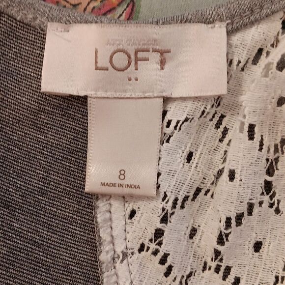 Ann Taylor Loft Gray Knit Fit and Flare Dress - Picture 7 of 9